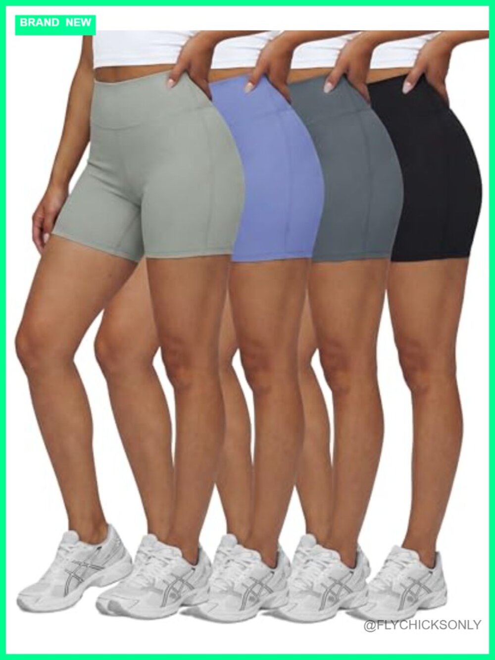 4 Pack Women's 6" Biker Shorts High Waisted Compression Workout